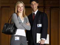 Man and Woman in office