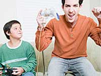 Playing video game