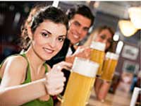 Woman Taking Beer