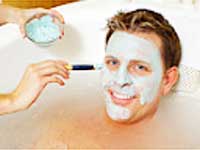Man using beauty product