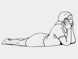 Makarasana or 'The Crocodile Pose' Makarasana or 'The Crocodile Pose'