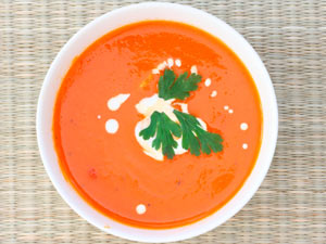 Red Creamy Pepper Soup For Your Valentine