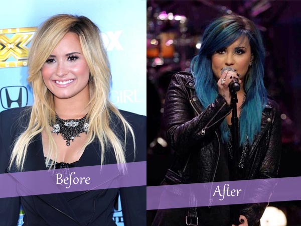 demi blonde hair and blue