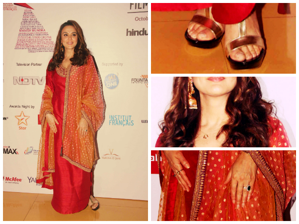 Fiesty Red Hot Preity Zinta In Sabyasachi Boldsky fiesty-red-hot-preity-zinta-in-sabyasachi-boldsky