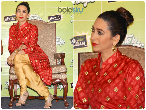 Karisma Kapoor Looks Red Hot In Swati Vijaivargie 