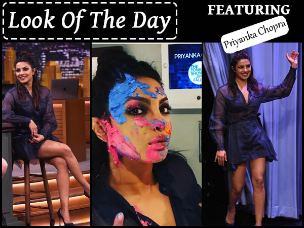 Priyanka Chopra Celebrates Holi With Jimmy Fallon Wearing Fendi Dress
