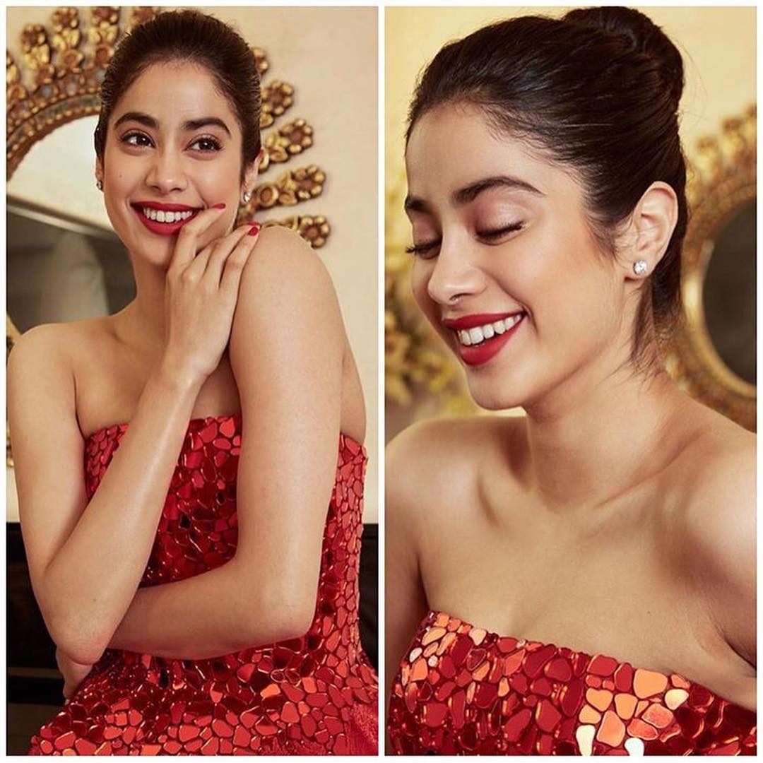 Janhvi Kapoor's Makeup - Janhvi Kapoor in Red Lipstick | VOGUE India |  Vogue India