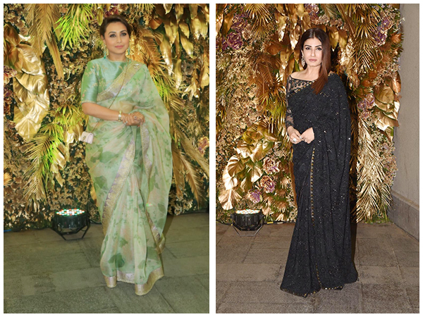 Rani Mukerji And Other Divas In Saris At Armaan Jain S Wedding Reception Boldsky Com
