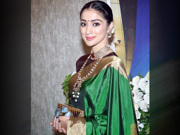 Raai Laxmi's Green Saree On Her 