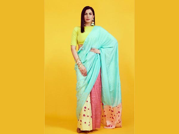 Kirti Kulhari In Multi Neon Shades Saree Kirti Kulhari In Multi Neon Shades Saree