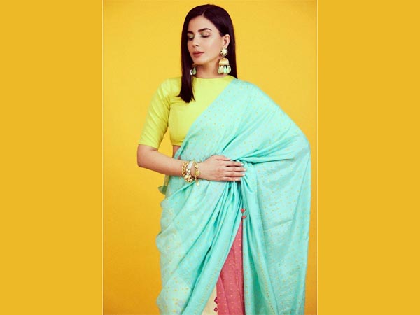 Kirti Kulhari In Multi Neon Shades Saree Kirti Kulhari In Multi Neon Shades Saree